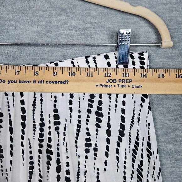 ZARA Women's Black and White Printed Midi Pleated Skirt Size M - Picture 3 of 6